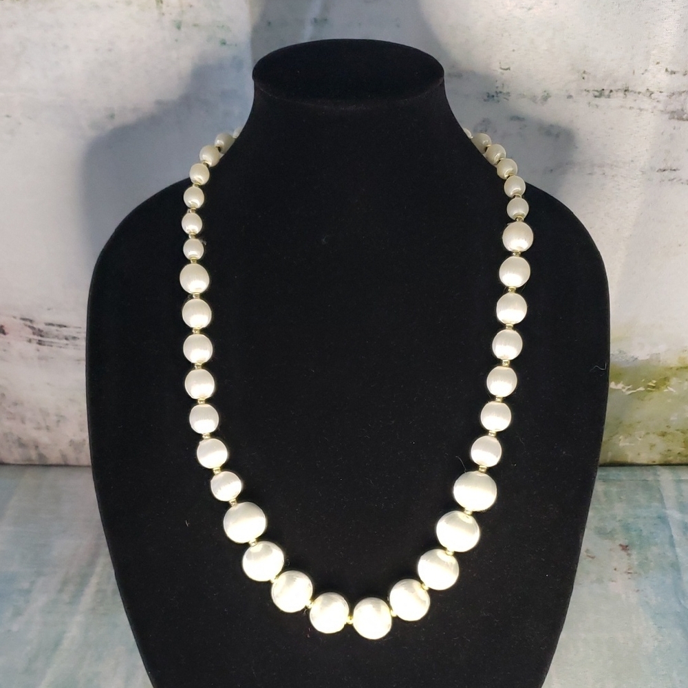 White Thread Beads Necklace - Women's Statement Jewelry